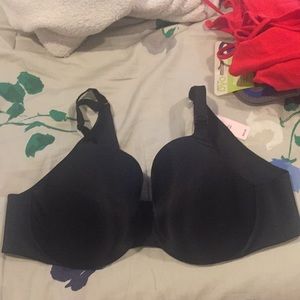 Black satin bra